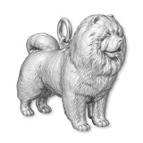 9ct White Gold - Chow Chow Dog Charm