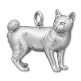 18ct White Gold - Japanese Bobtail Cat Charm