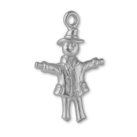 9ct White Gold - Rustic Scarecrow Charm