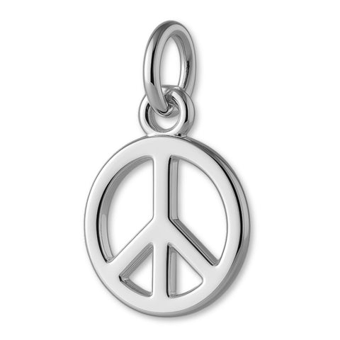 18ct White Gold - Classic Peace Symbol Charm
