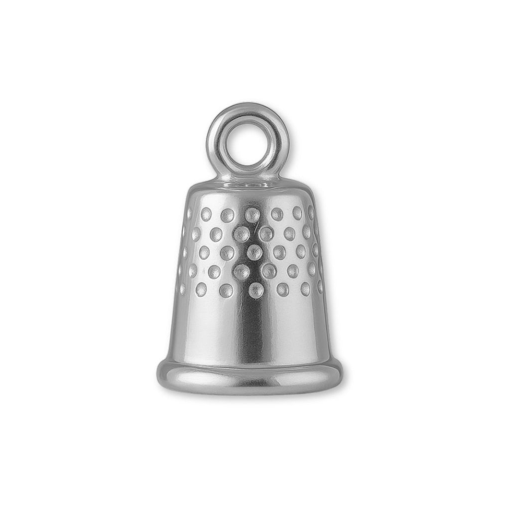9ct White Gold - Mini Dimpled Thimble Charm