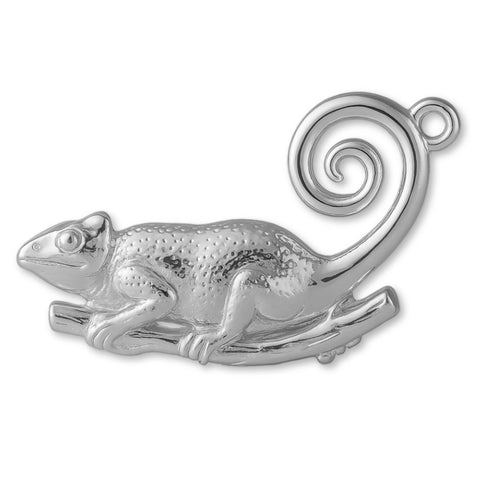 18ct White Gold - Panther Chameleon Charm