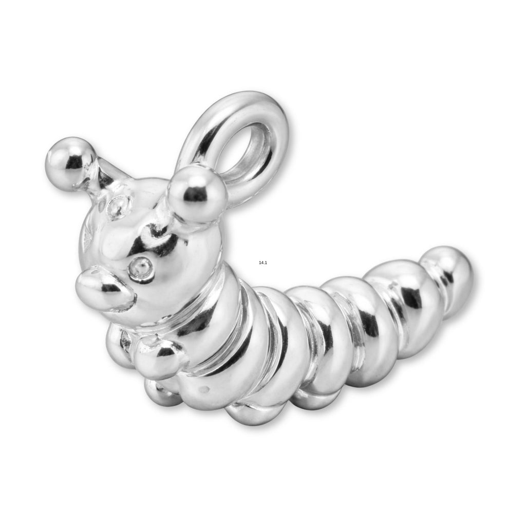 18ct White Gold - Garden Caterpillar Charm
