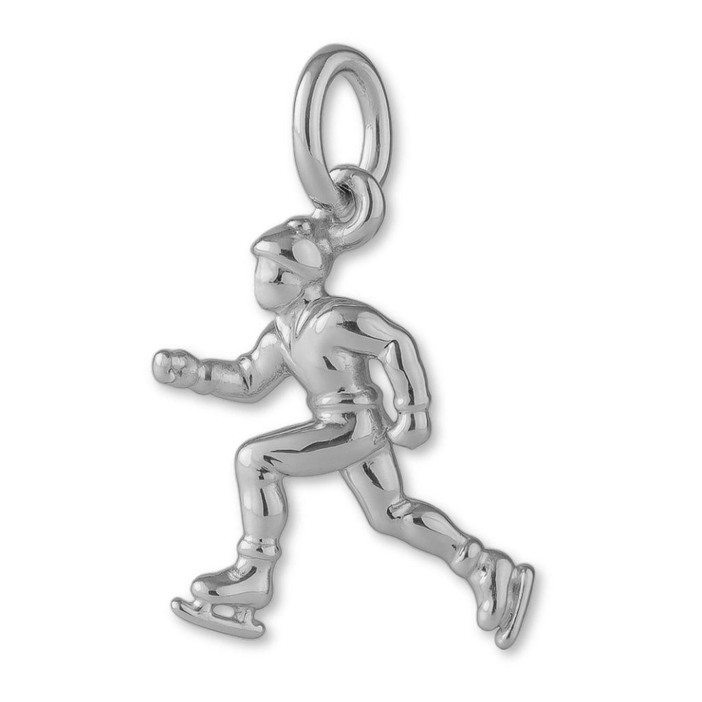 9ct White Gold - Ice Skater Charm