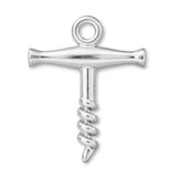 9ct White Gold - Traditional Corkscrew Charm