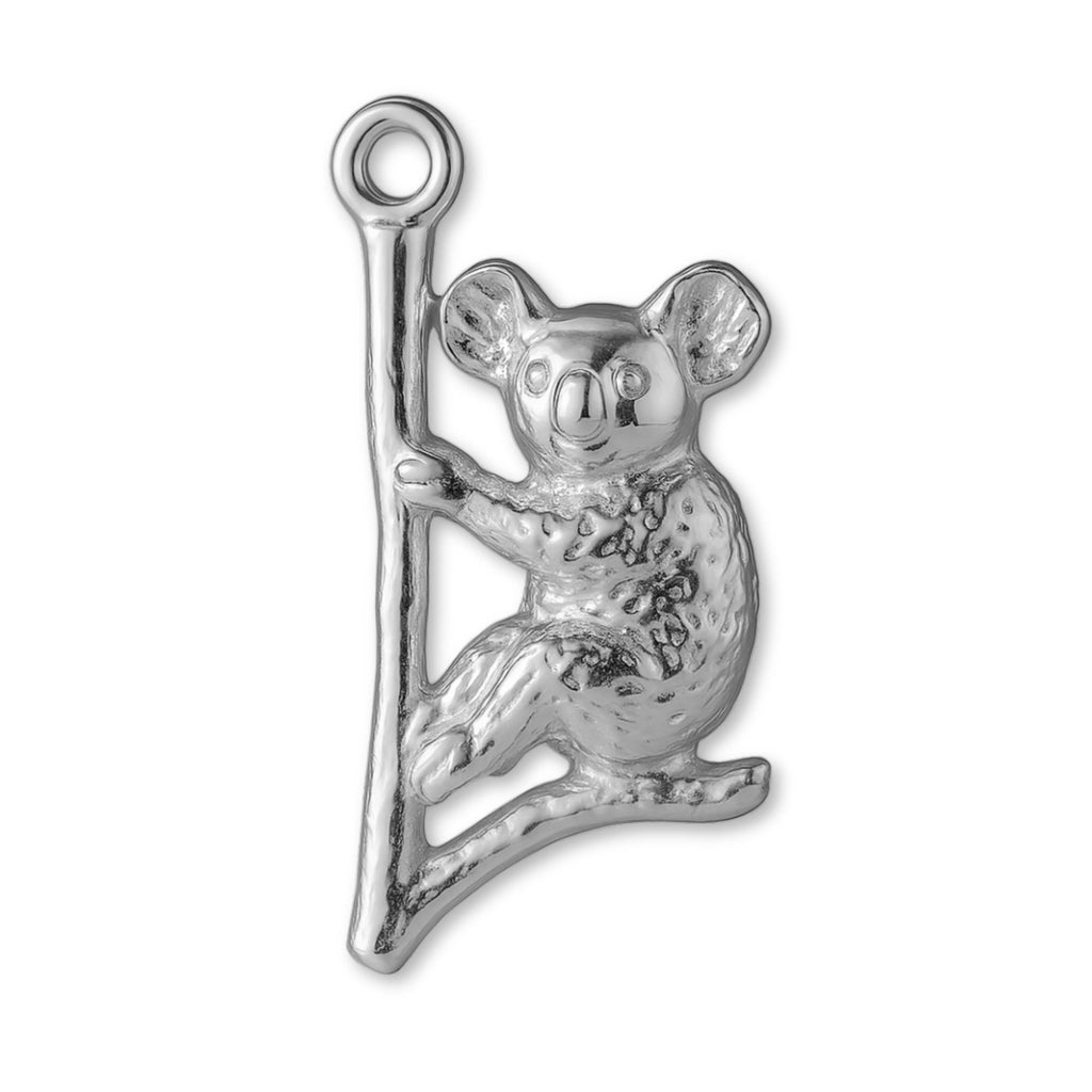 9ct White Gold - Drop Bear Koala Charm