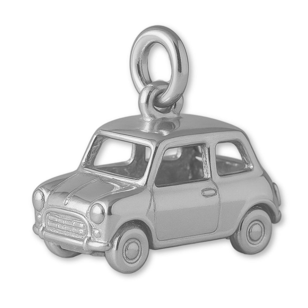 9ct White Gold - Retro Mini Car Charm
