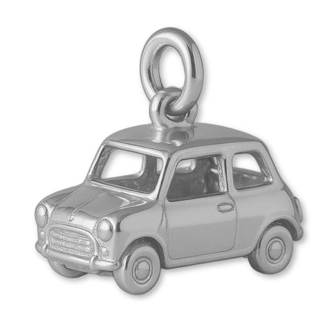 9ct White Gold - Retro Mini Car Charm