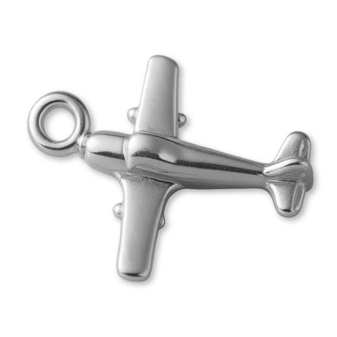 9ct White Gold - Light Plane Charm