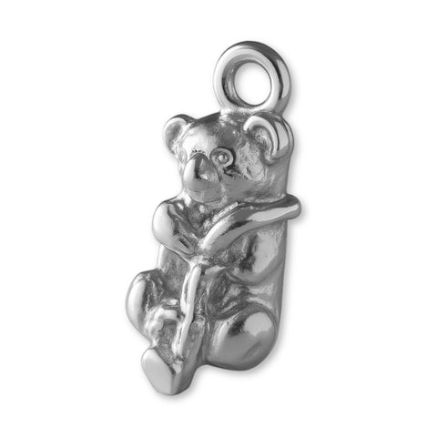 9ct White Gold - Koala with Stick Charm