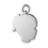 9ct White Gold - Girls Silhouette Charm