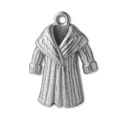 9ct White Gold - Puffy Winter Coat Charm