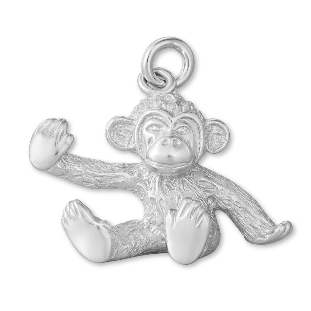 18ct White Gold - Baby Monkey Charm
