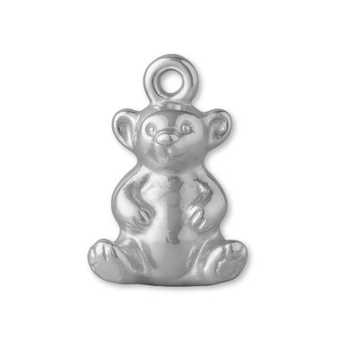 9ct White Gold - Mini Teddy Bear Charm