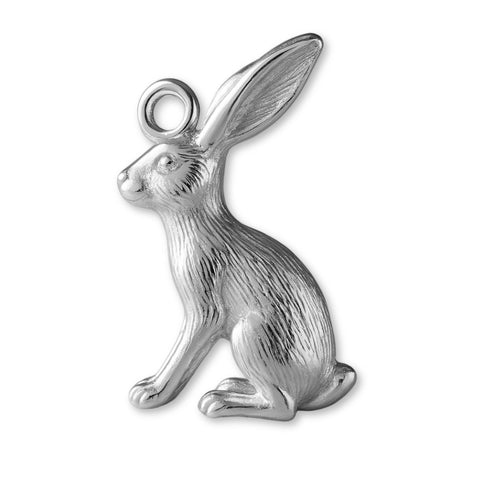 9ct White Gold - Scrub Hare Charm