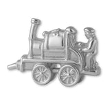 18ct White Gold - Locomotive Train Driver Charm