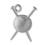 18ct White Gold - Sewing Ball and Yarn Charm