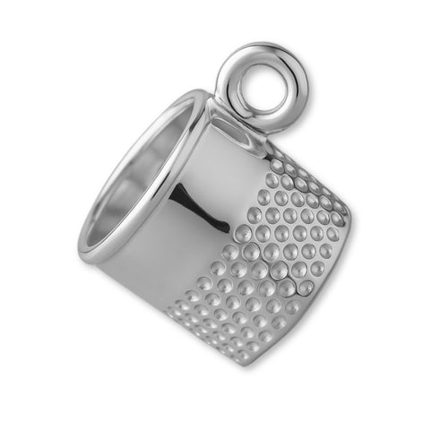 18ct White Gold - Dimpled Thimble Charm