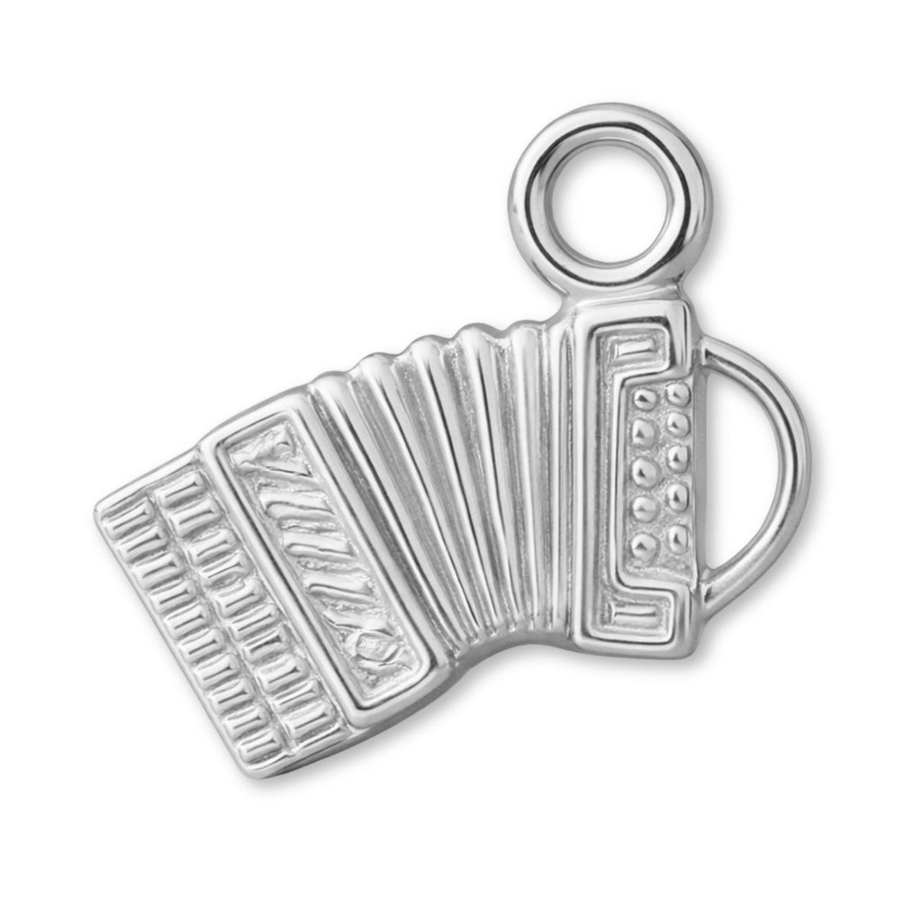 9ct White Gold - Piano Accordion Charm