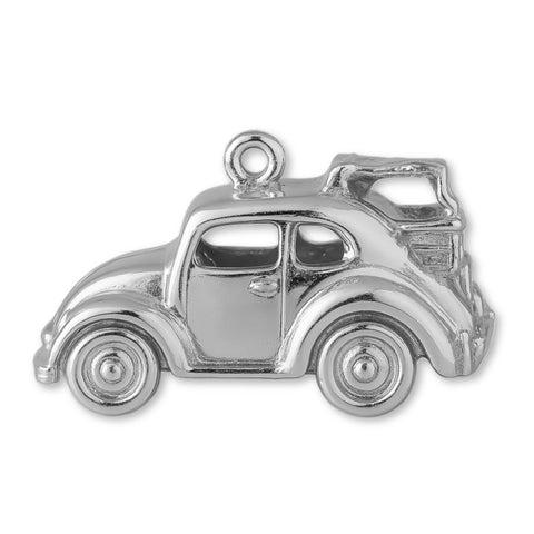 9ct White Gold - Mini VW Beetle Traveller Car Charm
