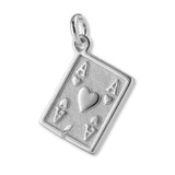 9ct White Gold - Ripped Ace Card Charm