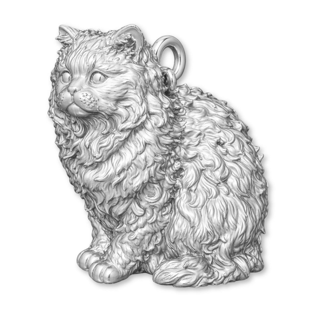 18ct White Gold - Selkirk Rex Cat Charm