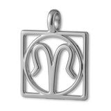 18ct White Gold - Scorpio Zodiac Square Charm