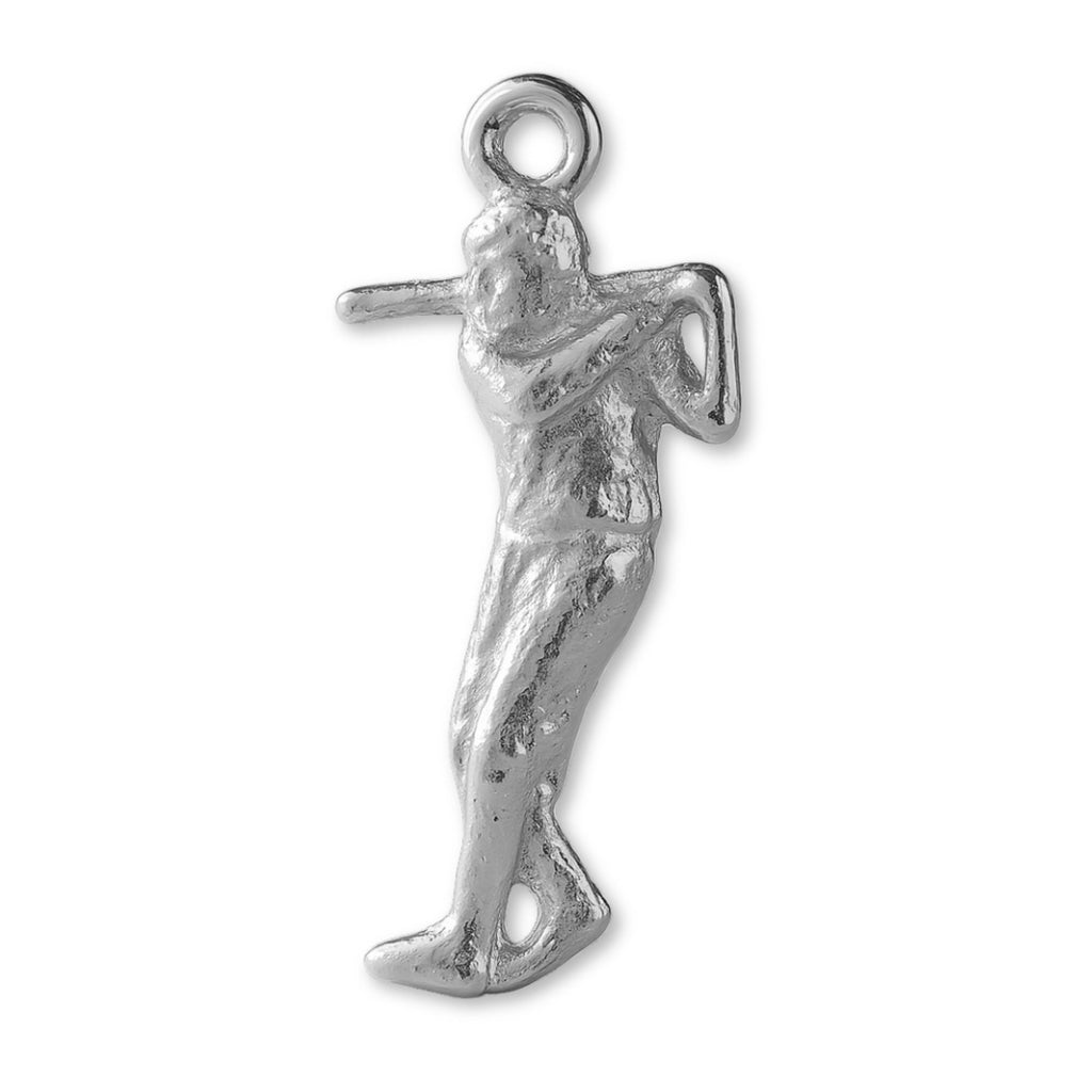 9ct White Gold - Baseball Batter Charm