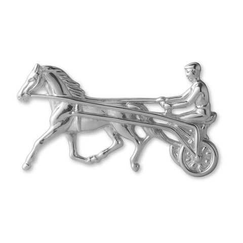 9ct White Gold - Harness Racing Horse Charm