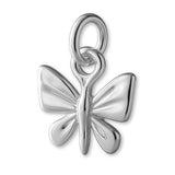 9ct White Gold - Modern Butterfly Charm