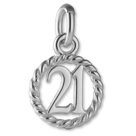 18ct White Gold - 21 Wreath Pendant Charm