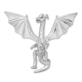 9ct White Gold - Flying Dragon Charm