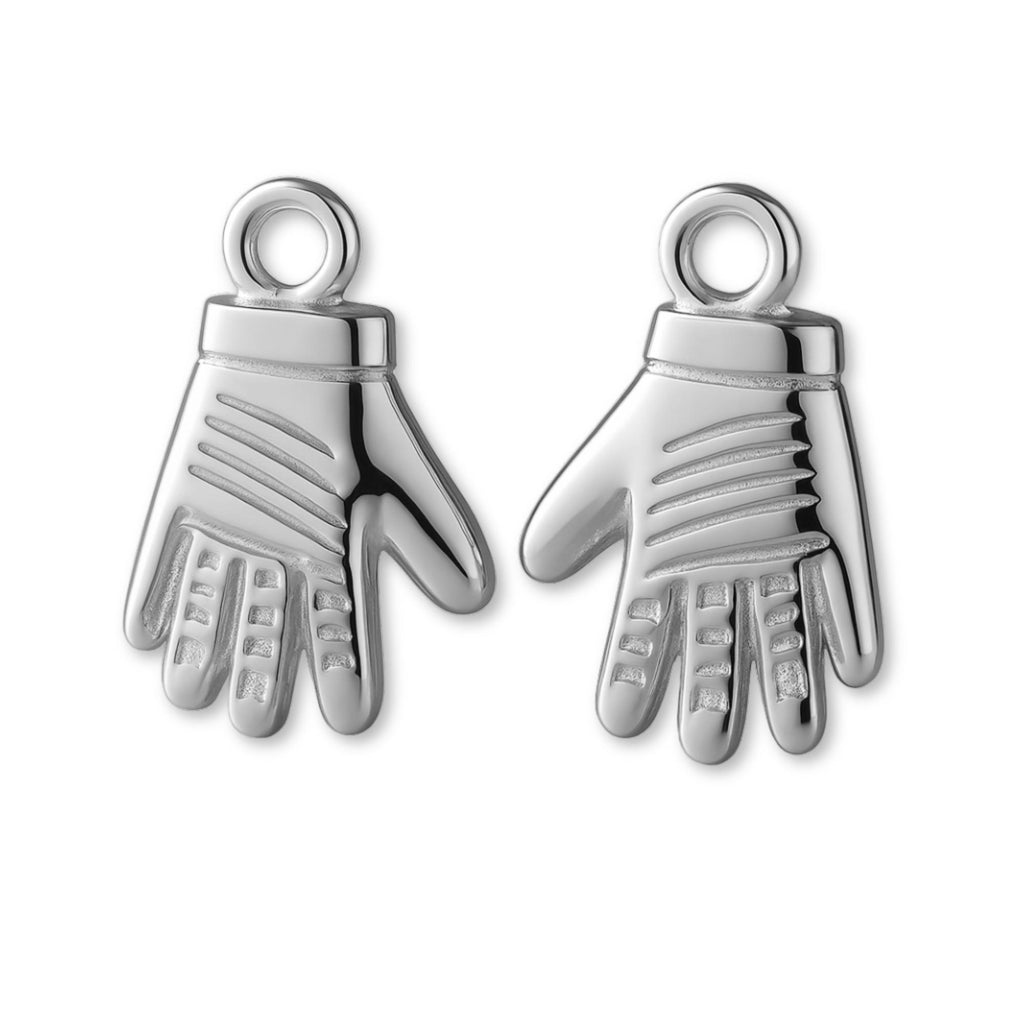 9ct White Gold - Racing Gloves Charm