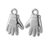 9ct White Gold - Racing Gloves Charm