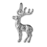 9ct White Gold - Forest Stag Charm