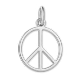 9ct White Gold - Openwork Peace Symbol Charm