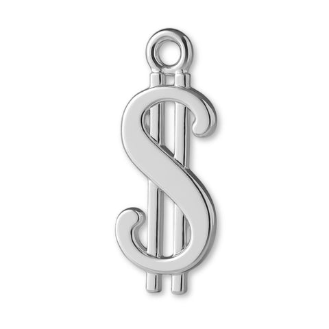 18ct White Gold - Dollar Sign Charm