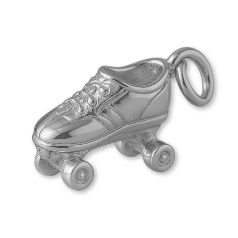 9ct White Gold - Retro Roller Skate Charm