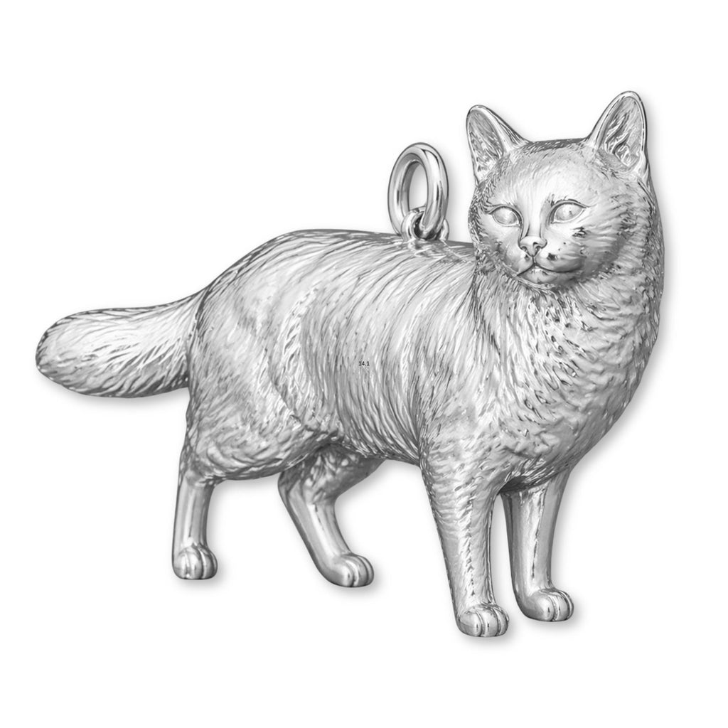 9ct White Gold - Turkish Van Cat Charm