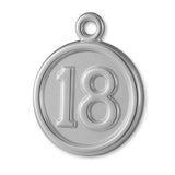 9ct White Gold - 18 Button Coin Charm