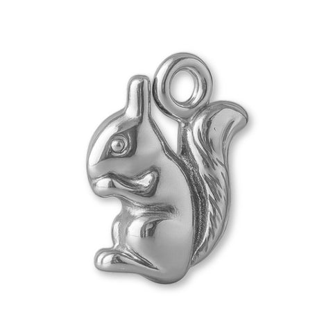18ct White Gold - American Red Squirrel Charm