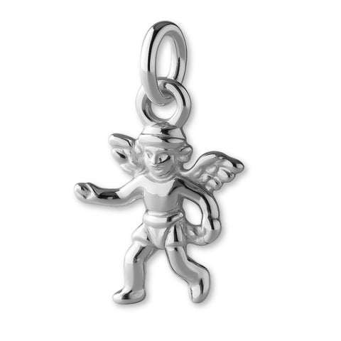 9ct White Gold - Playful Cherub Charm