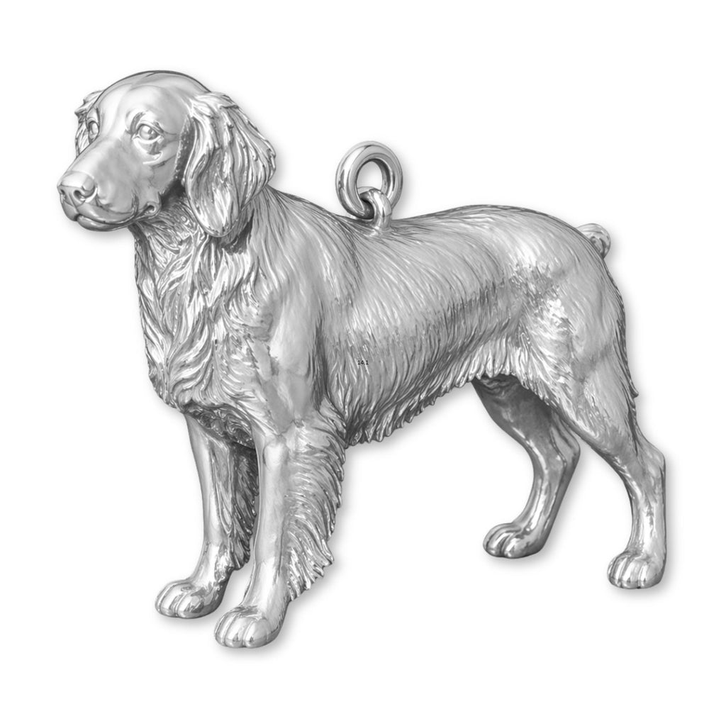 9ct White Gold - Brittany Spaniel Dog Charm