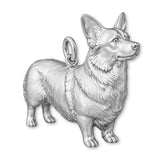 9ct White Gold - Pembroke Welsh Corgi Dog Charm