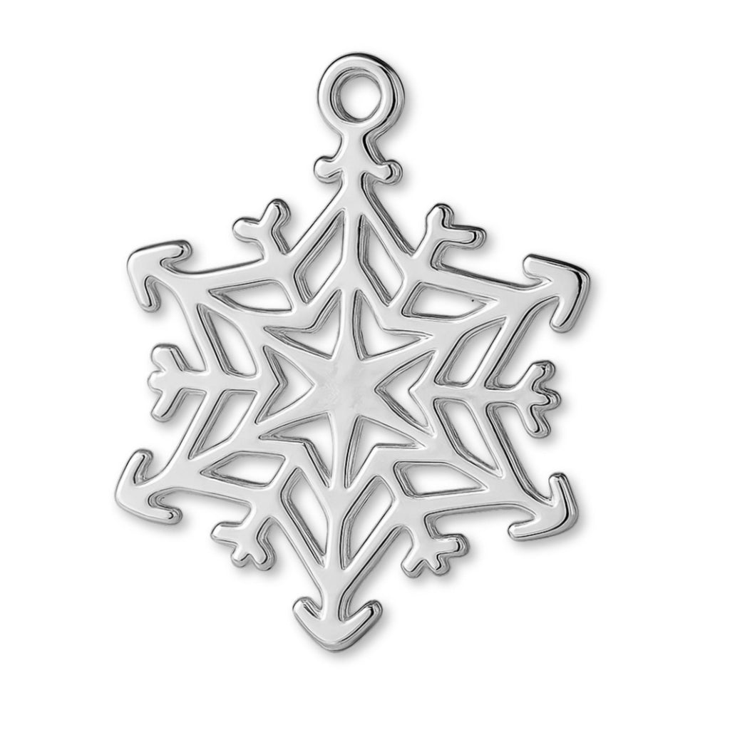 9ct White Gold - Starburst Snowflake Charm
