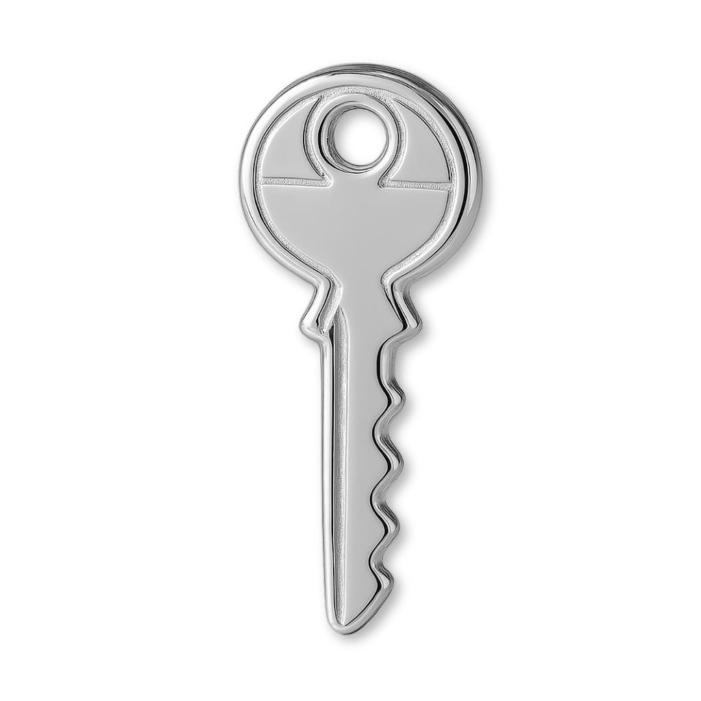 9ct White Gold - Vintage House Key Charm