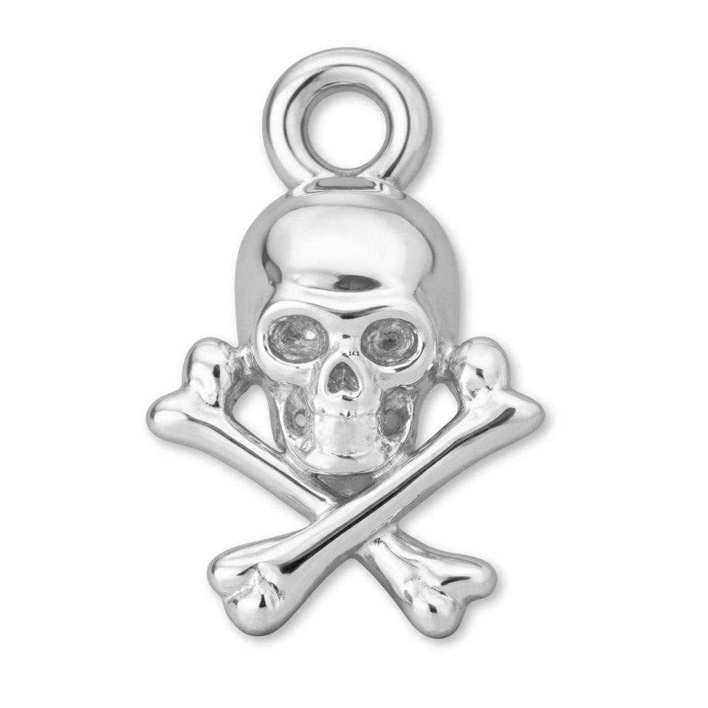 18ct White Gold - Skull and Crossbones Charm