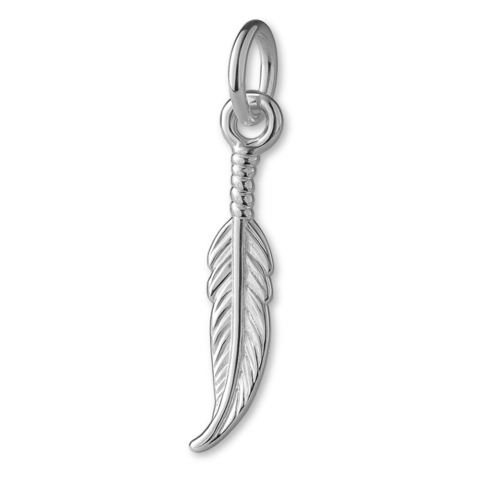 18ct White Gold - Delicate Feather Charm