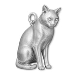 9ct White Gold - Chartreux Cat Charm