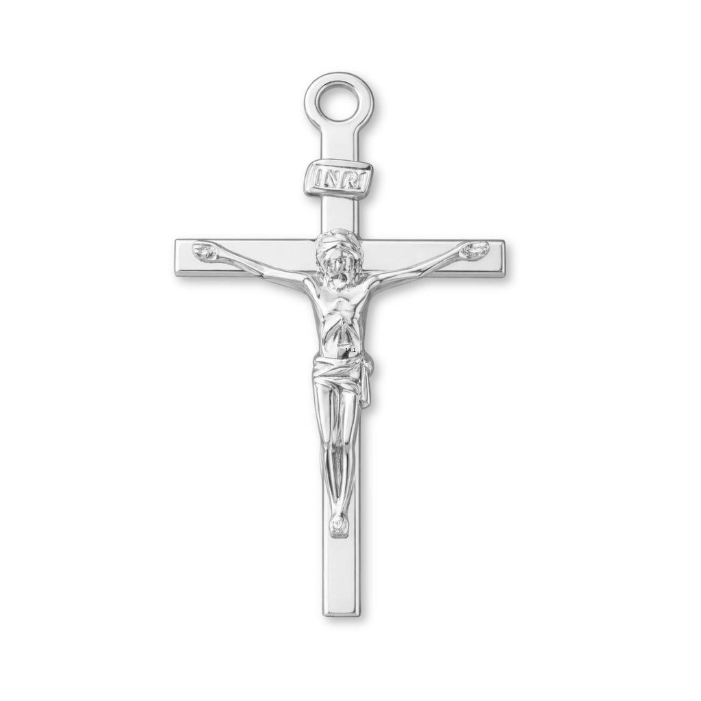 9ct White Gold - Traditional Jesus Crucifix Charm
